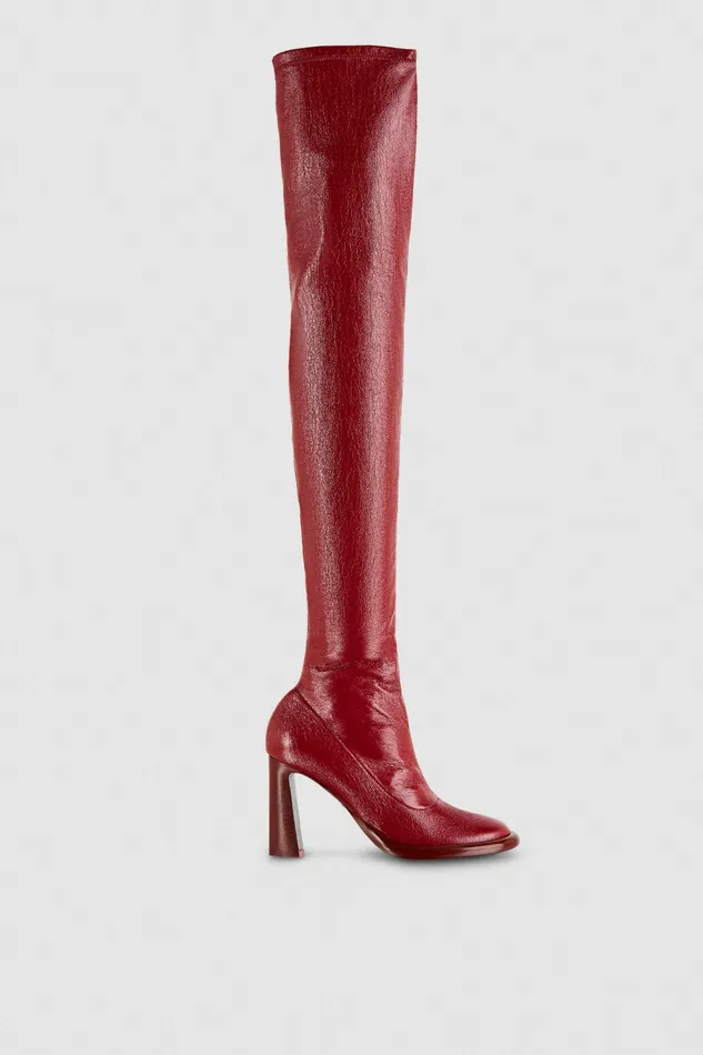 Boots Women Patrizia Pepe Heeled Boots Red Vinyl
