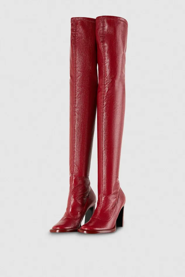 Boots Women Patrizia Pepe Heeled Boots Red Vinyl