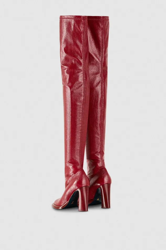 Boots Women Patrizia Pepe Heeled Boots Red Vinyl