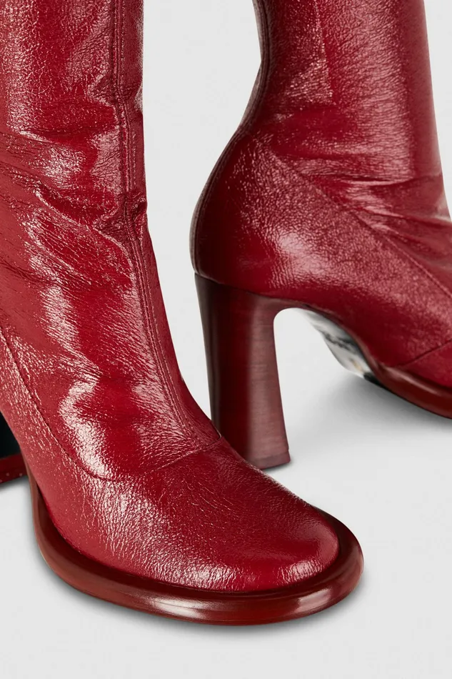 Boots Women Patrizia Pepe Heeled Boots Red Vinyl