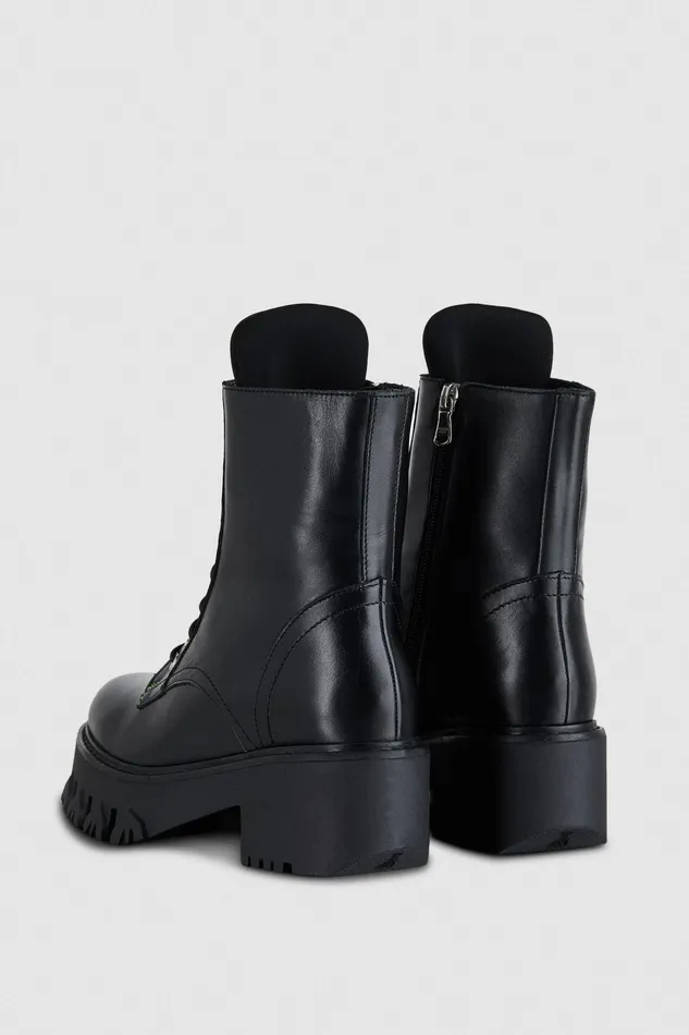 Boots Women Patrizia Pepe LaceUp Biker Boots Nero