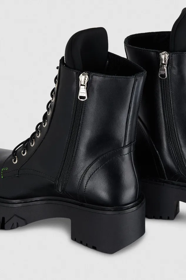 Boots Women Patrizia Pepe LaceUp Biker Boots Nero