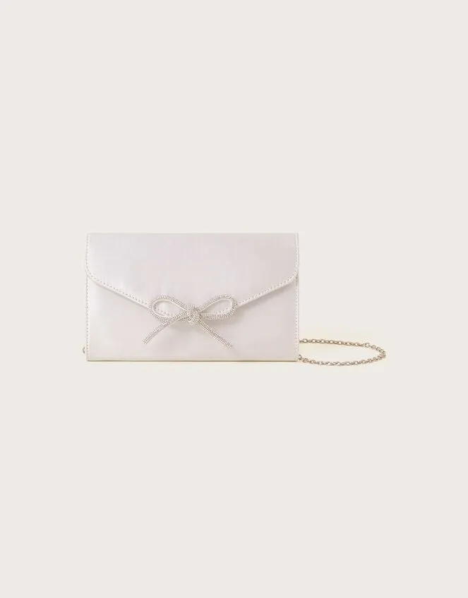 Bow Detail Satin Clutch Women Monsoon Bags and Purses