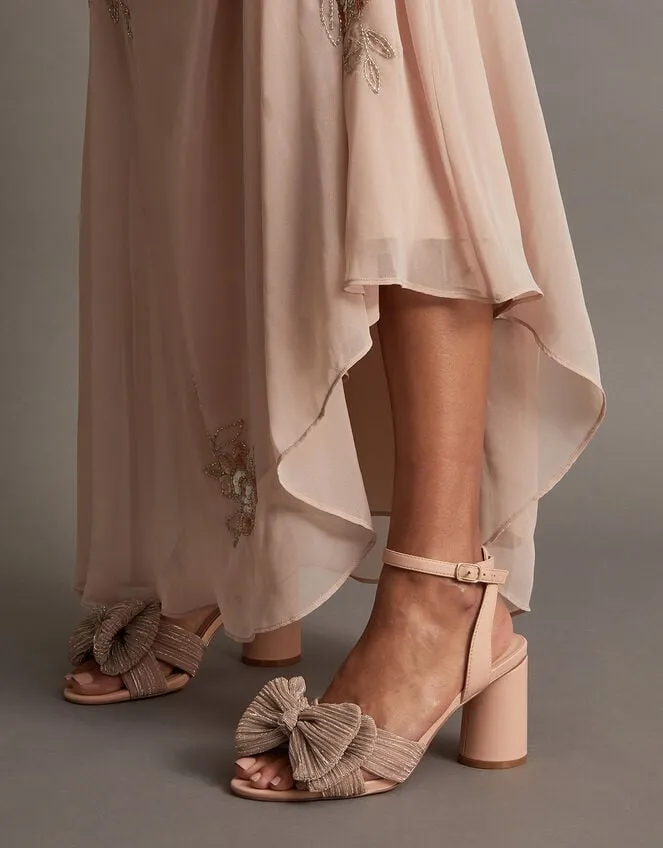 Bow Heel Sandals Nude Women Monsoon Sandals