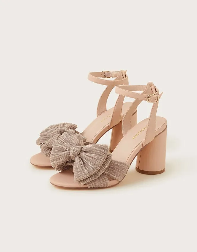 Bow Heel Sandals Nude Women Monsoon Sandals