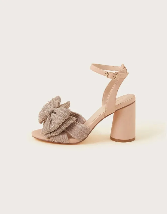 Bow Heel Sandals Nude Women Monsoon Sandals