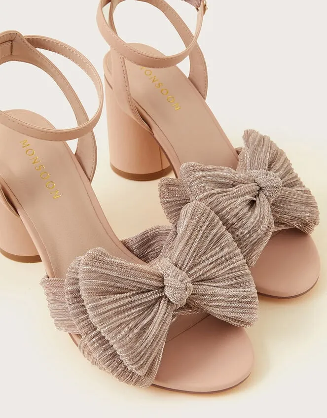 Bow Heel Sandals Nude Women Monsoon Sandals