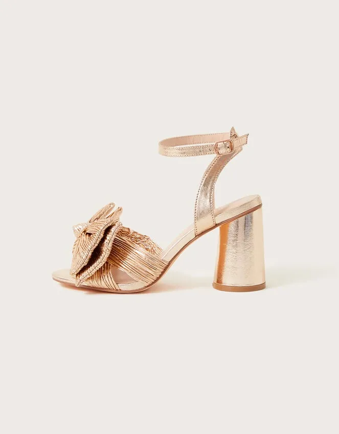 Bow Heeled Sandals Gold Women Monsoon Sandals