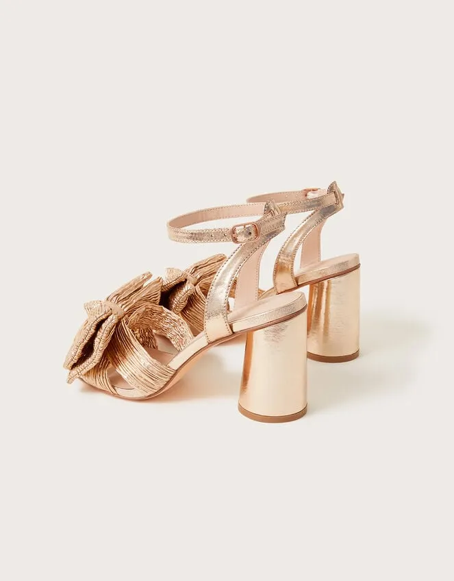 Bow Heeled Sandals Gold Women Monsoon Sandals