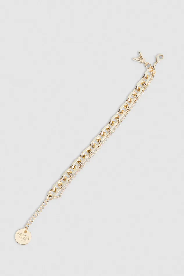Bracelets Women Patrizia Pepe Fly Diamond Brass Chain Bracelet Gold Crystal