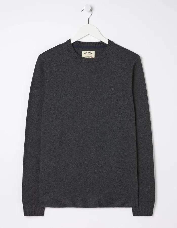 Braunton Crew Jumper Charcoal Grey Men FatFace Knitwear
