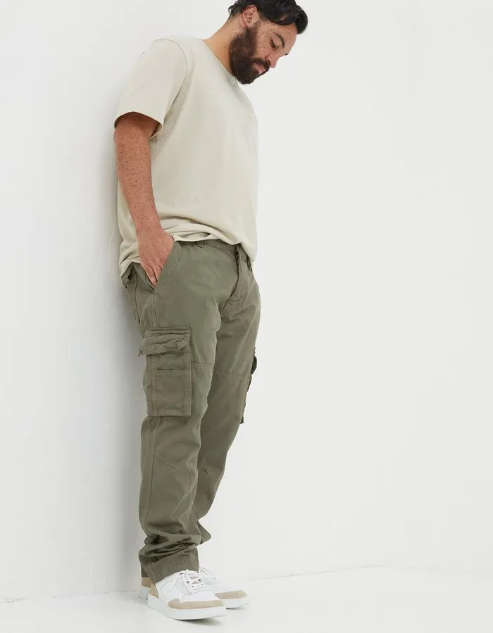 Breakyard Cargo Trousers Olive Green Men FatFace Trousers and Chinos