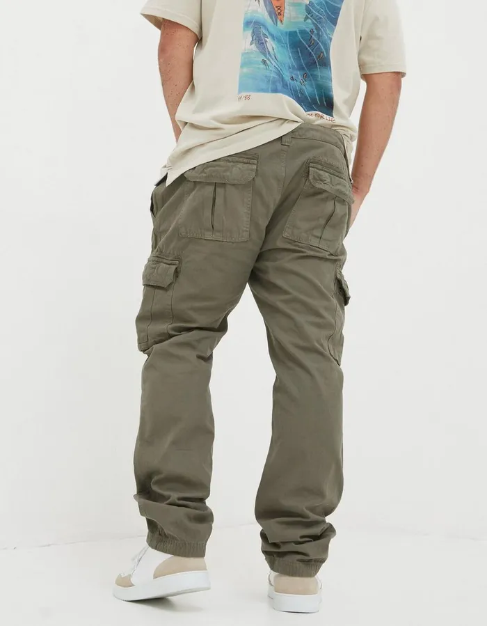 Breakyard Cargo Trousers Olive Green Men FatFace Trousers and Chinos