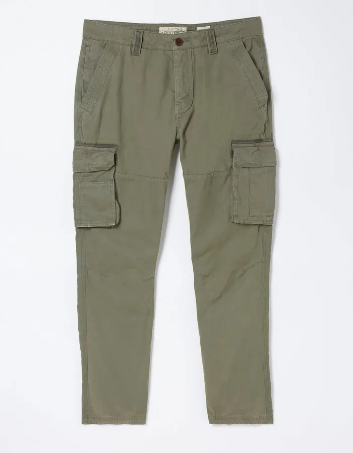 Breakyard Cargo Trousers Olive Green Men FatFace Trousers and Chinos