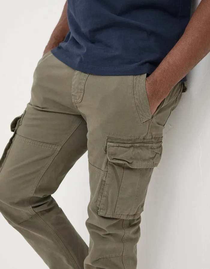 Breakyard Cargo Trousers Olive Green Men FatFace Trousers and Chinos
