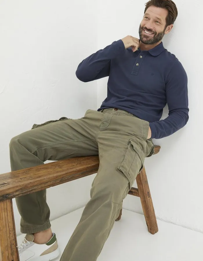 Breakyard Cargo Trousers Olive Green Men FatFace Trousers and Chinos