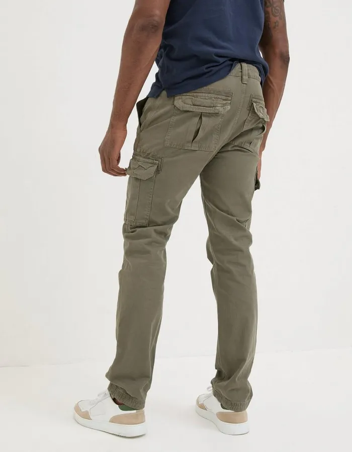 Breakyard Cargo Trousers Olive Green Men FatFace Trousers and Chinos