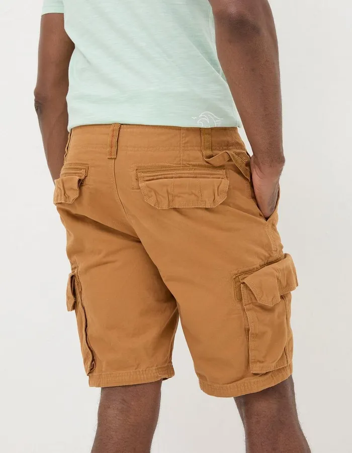 Breakyard Organic Cotton Cargo Shorts Dark Tan Men FatFace Shorts