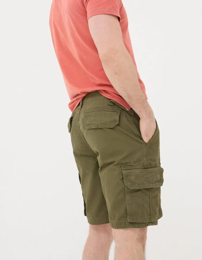 Breakyard Organic Cotton Cargo Shorts Khaki Green Men FatFace Shorts