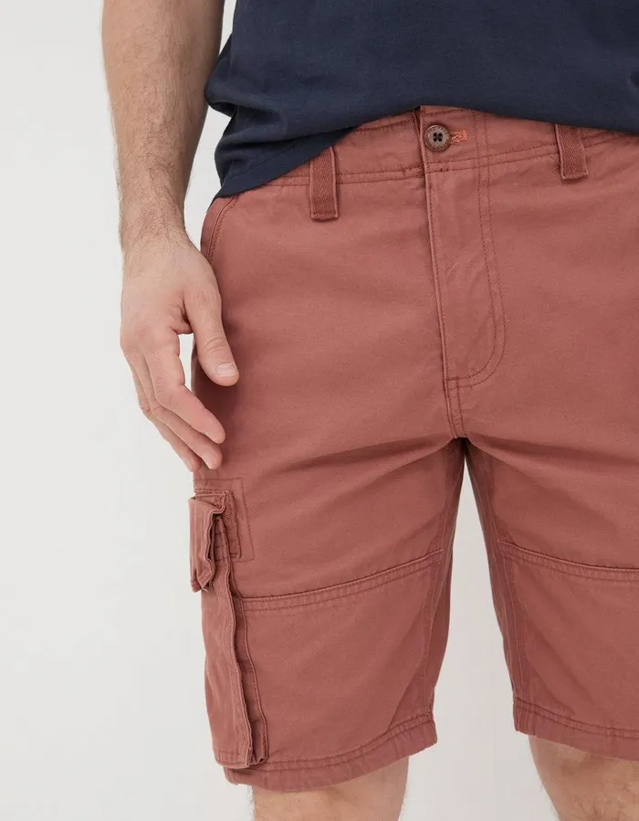 Breakyard Organic Cotton Cargo Shorts Washed Red Men FatFace Shorts