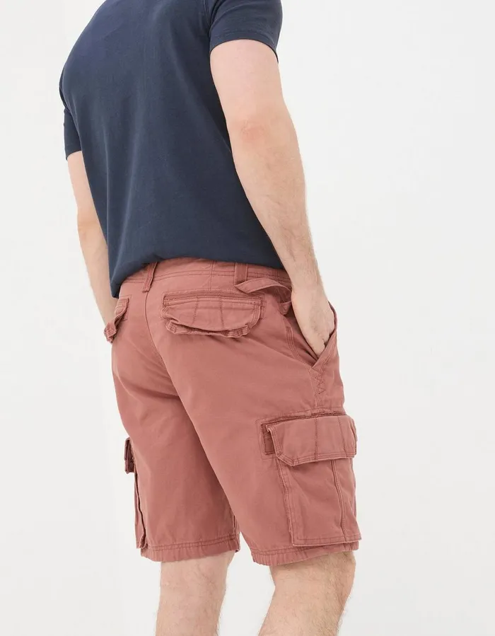 Breakyard Organic Cotton Cargo Shorts Washed Red Men FatFace Shorts