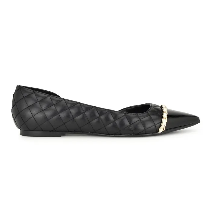 Breza Pointy Toe Casual Flats Black Women Nine West Ballets