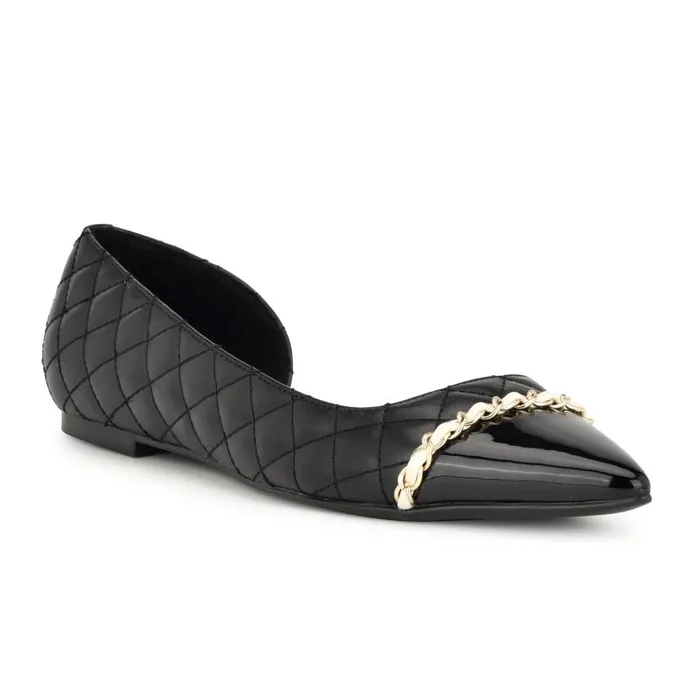 Breza Pointy Toe Casual Flats Black Women Nine West Ballets