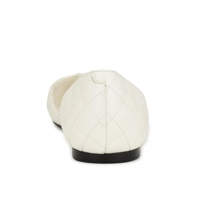 Breza Pointy Toe Casual Flats White Women Nine West Ballets