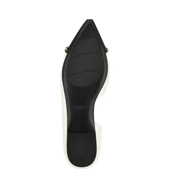 Breza Pointy Toe Casual Flats White Women Nine West Ballets