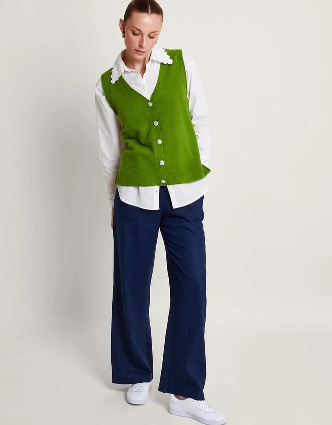 Bri Knit Sweater Vest Green Women Monsoon Cardigans