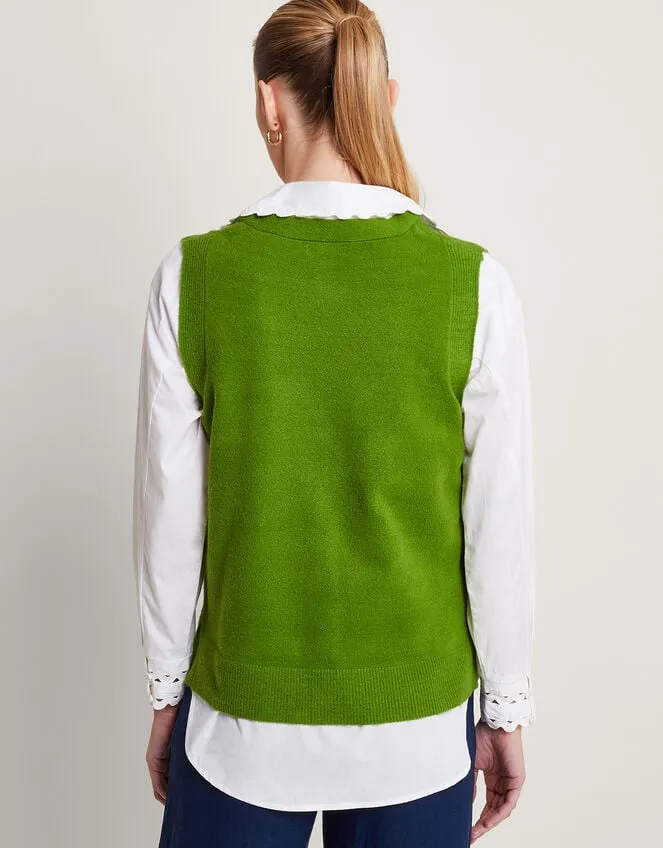 Bri Knit Sweater Vest Green Women Monsoon Cardigans