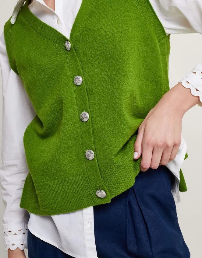 Bri Knit Sweater Vest Green Women Monsoon Cardigans