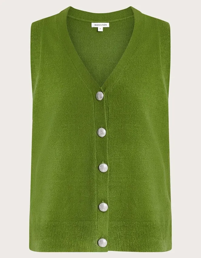 Bri Knit Sweater Vest Green Women Monsoon Cardigans