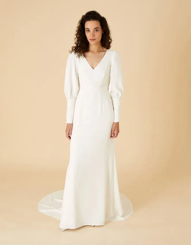 Briana Button Sleeve Bridal Maxi Dress Ivory Women Monsoon Dresses