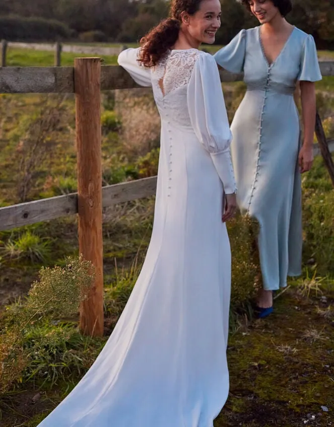 Briana Button Sleeve Bridal Maxi Dress Ivory Women Monsoon Dresses