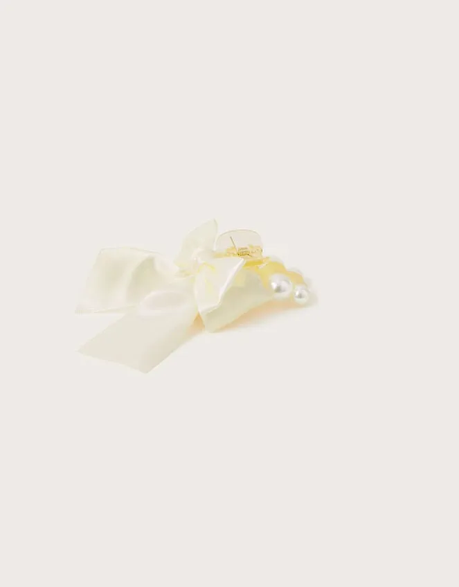 Bridesmaid Pearl Bow Claw Clip Children Monsoon Girls039 Hair Accessories