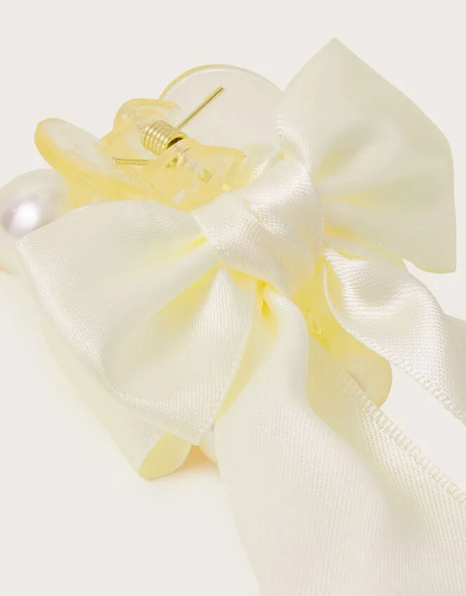 Bridesmaid Pearl Bow Claw Clip Children Monsoon Girls039 Hair Accessories