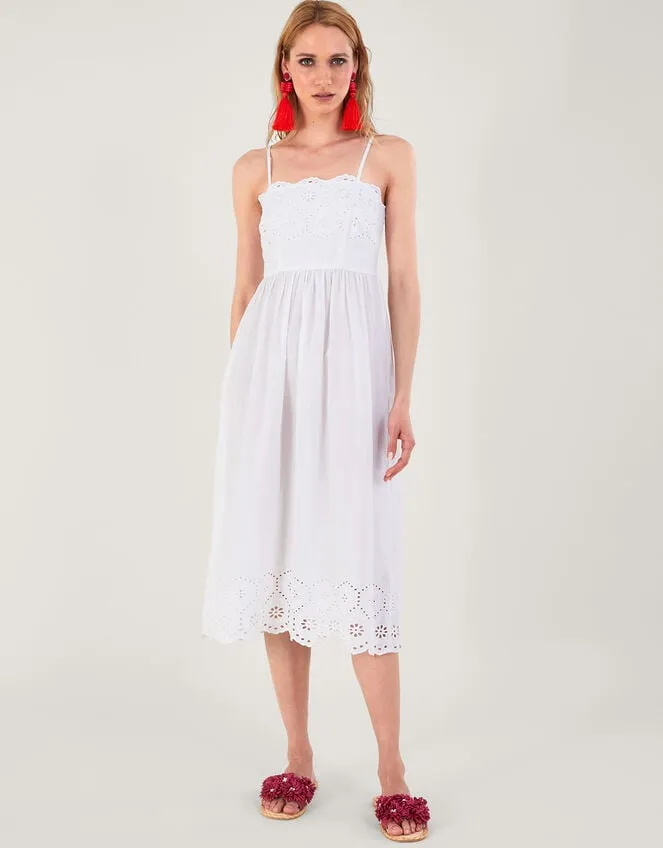 Broderie Neck And Hem Cami Dress White Women Monsoon Dresses
