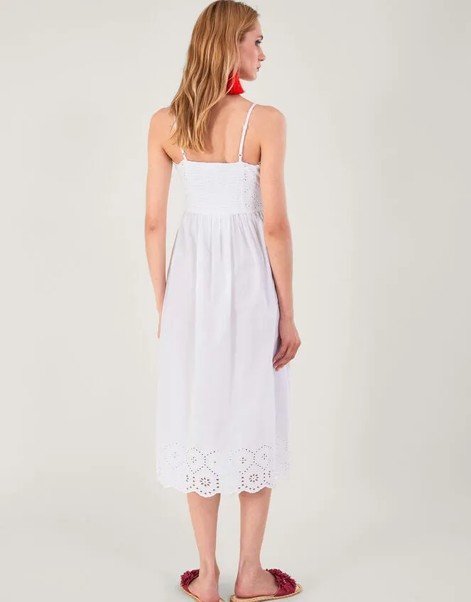 Broderie Neck And Hem Cami Dress White Women Monsoon Dresses