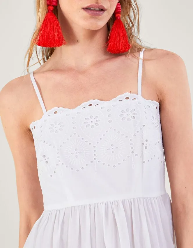 Broderie Neck And Hem Cami Dress White Women Monsoon Dresses