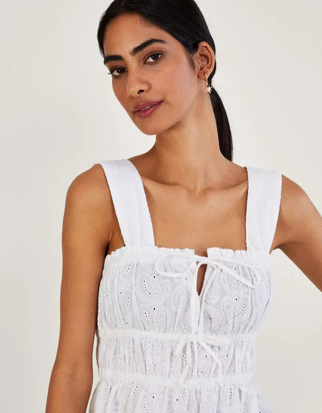 Broderie Wide Strap Cami Top White Women Monsoon Tops and Blouses