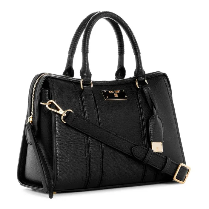 Brodie Box Satchel Black WomenMen Nine West New Handbags