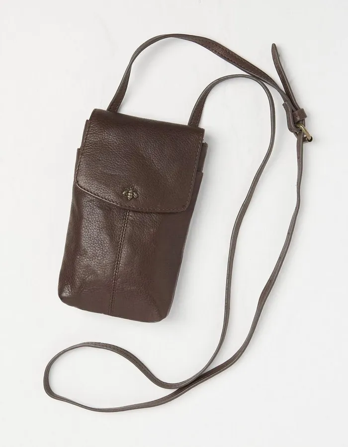 Bronte Bee Phone Bag Chocolate Brown Women FatFace Bags and Purses