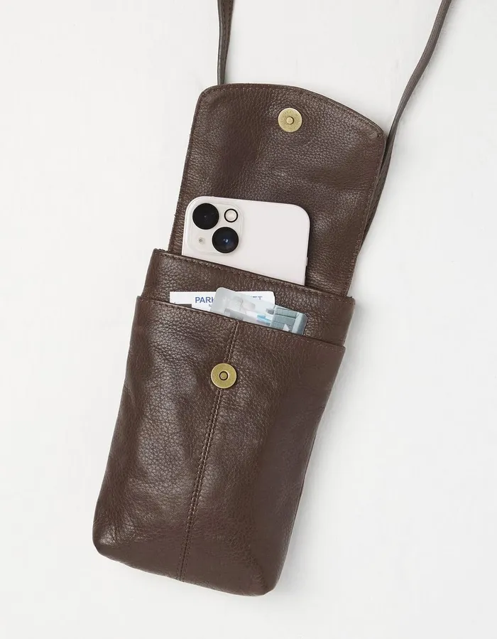 Bronte Bee Phone Bag Chocolate Brown Women FatFace Bags and Purses