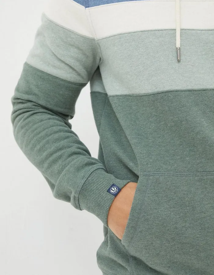 Brooke Cut And Sew Hoodie Light Green Marl Men FatFace Sweatshirts and Hoodies