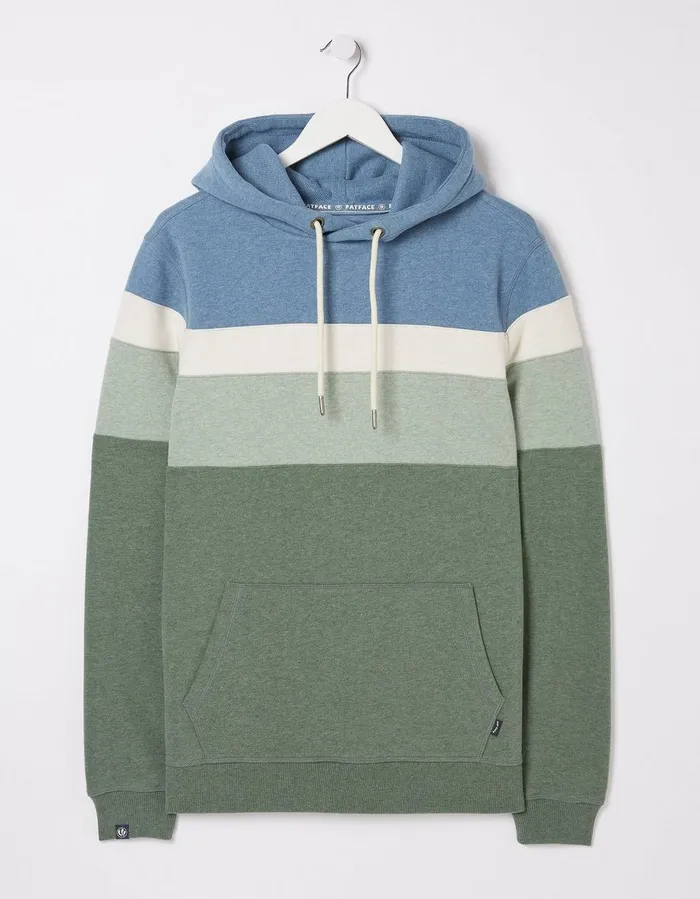 Brooke Cut And Sew Hoodie Light Green Marl Men FatFace Sweatshirts and Hoodies