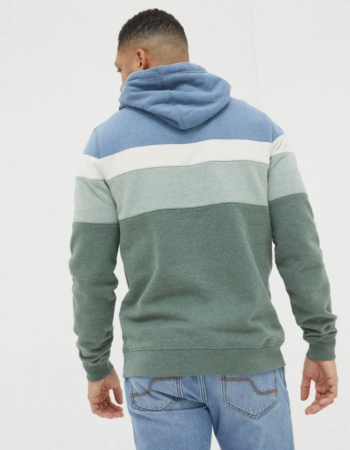 Brooke Cut And Sew Hoodie Light Green Marl Men FatFace Sweatshirts and Hoodies