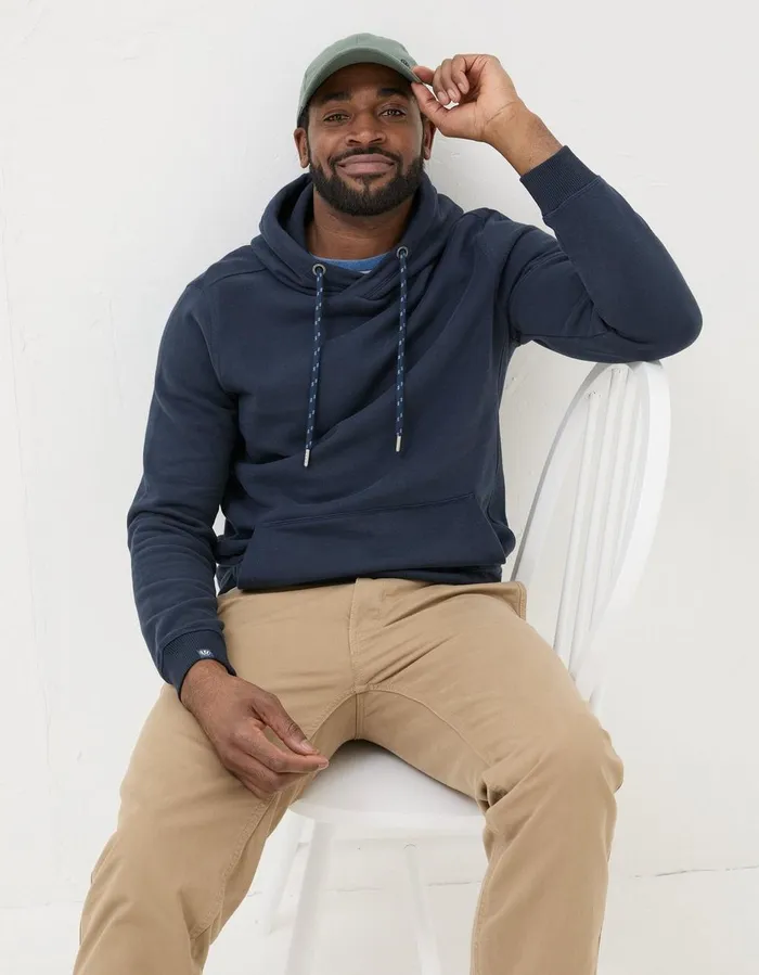 Brooke Overhead Hoodie Navy Men FatFace Sweatshirts and Hoodies