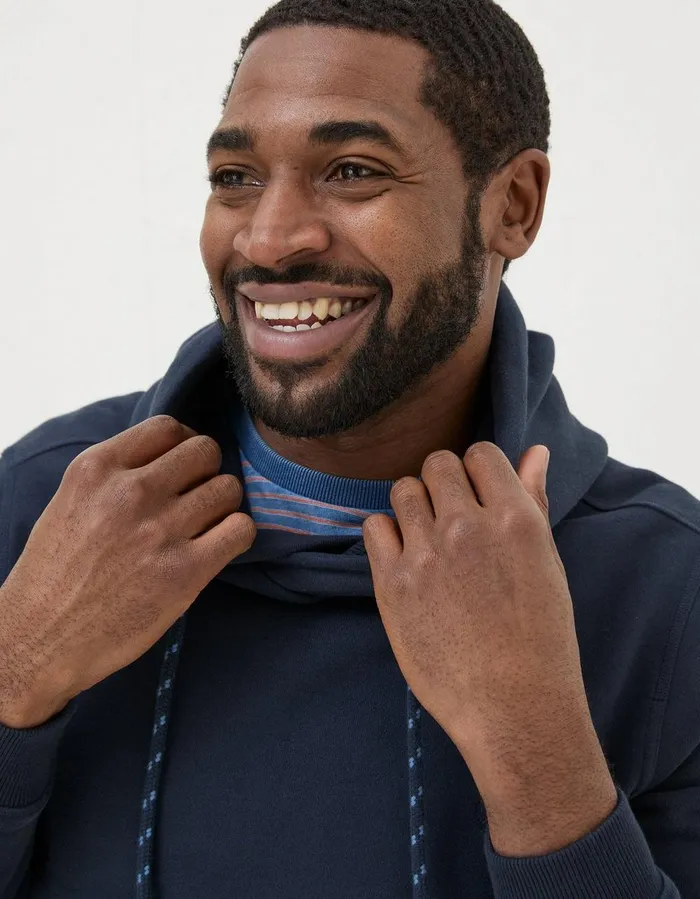 Brooke Overhead Hoodie Navy Men FatFace Sweatshirts and Hoodies