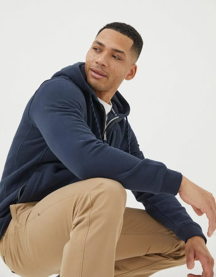 Brooke Zip Through Hoodie Navy Men FatFace Sweatshirts and Hoodies